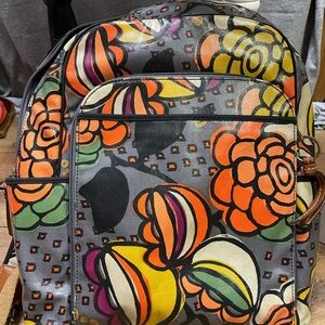 Fossil Floral Backpack Coated Canvas